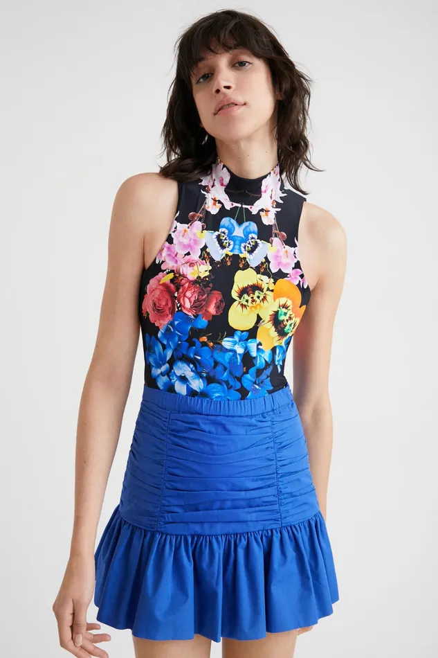 Desigual Draped Flounce Mini Skirt Women Skirts and Shorts