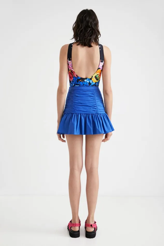 Desigual Draped Flounce Mini Skirt Women Skirts and Shorts