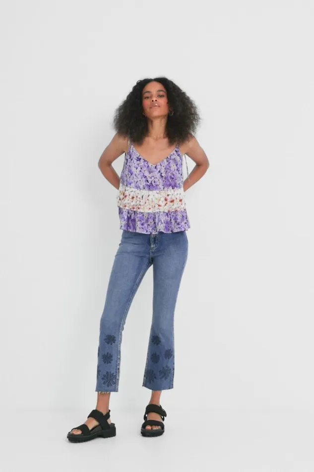 Desigual Flared Cropped Jeans Women Jeans