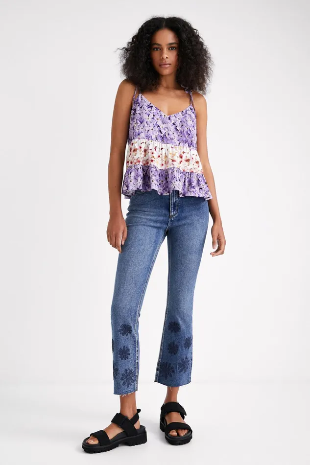 Desigual Flared Cropped Jeans Women Jeans