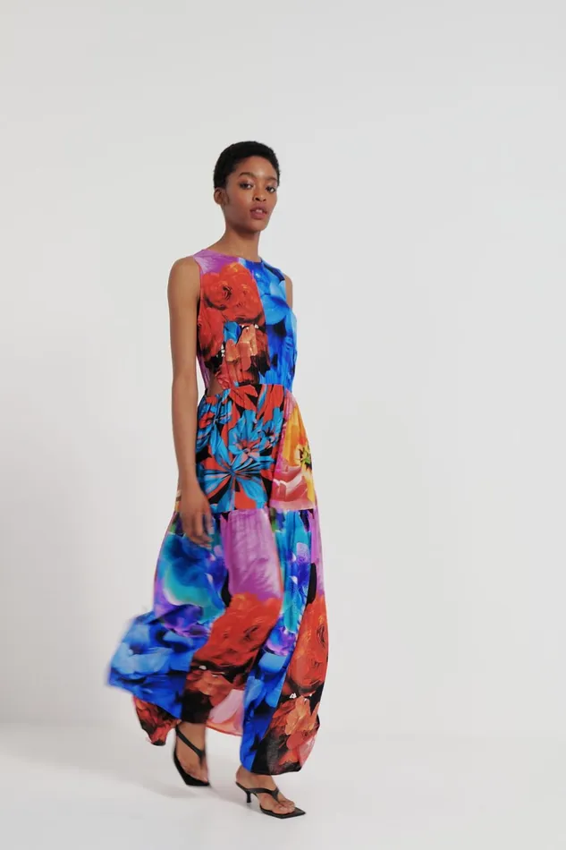 Desigual Floral Cutout Dress Women Dresses