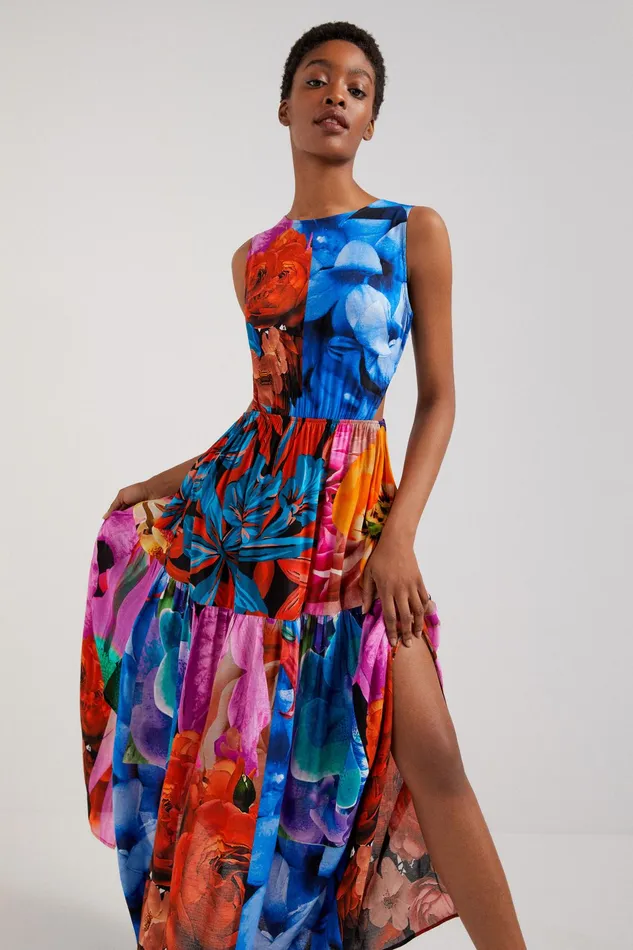 Desigual Floral Cutout Dress Women Dresses