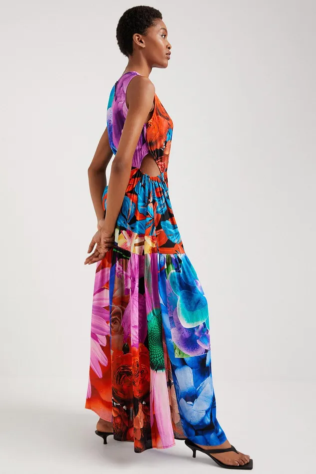 Desigual Floral Cutout Dress Women Dresses