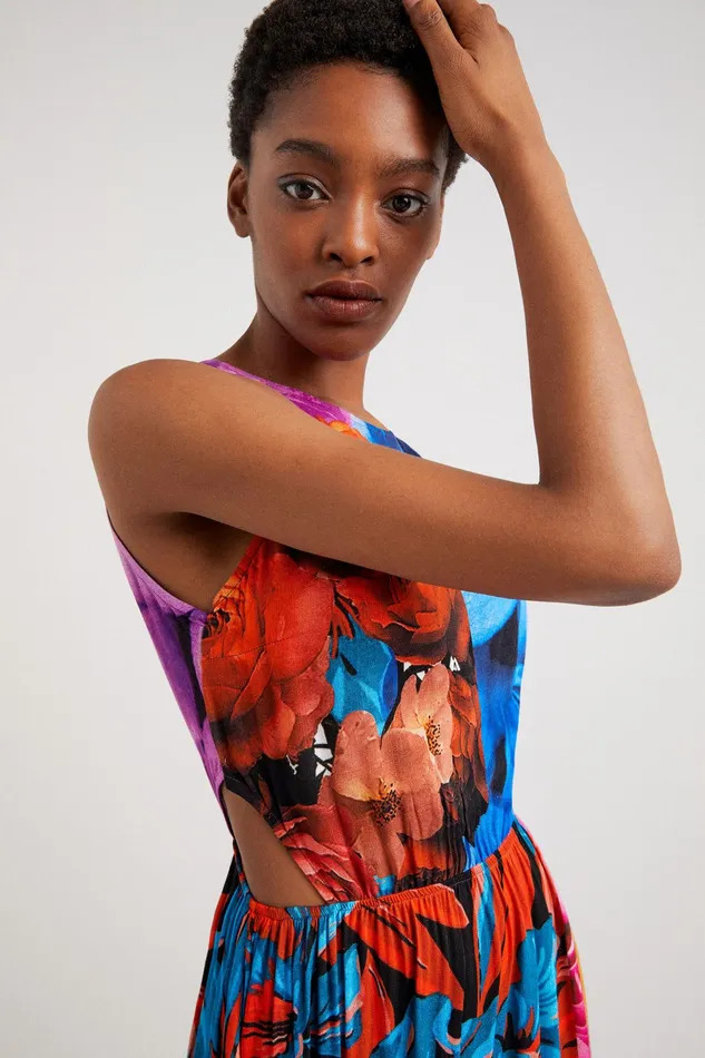 Desigual Floral Cutout Dress Women Dresses