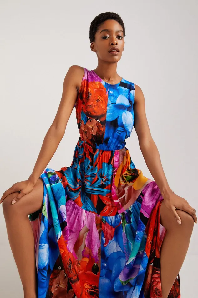 Desigual Floral Cutout Dress Women Dresses