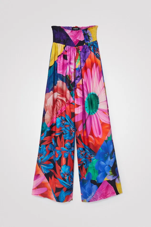 Desigual Floral Palazzo Trousers Women Pants and Leggings