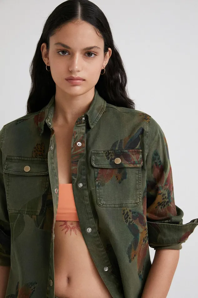 Desigual Floral Shirt Women Tops and Shirts