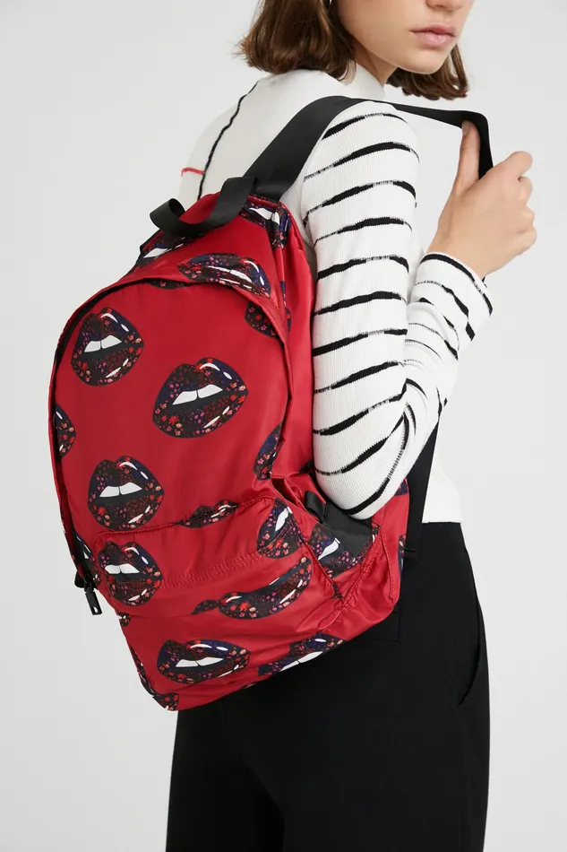 Desigual Foldable Lips Backpack Women Backpacks