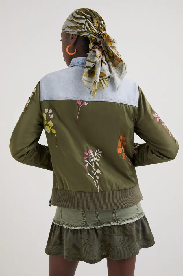 Desigual Hybrid Denim Bomber Jacket Women Jackets