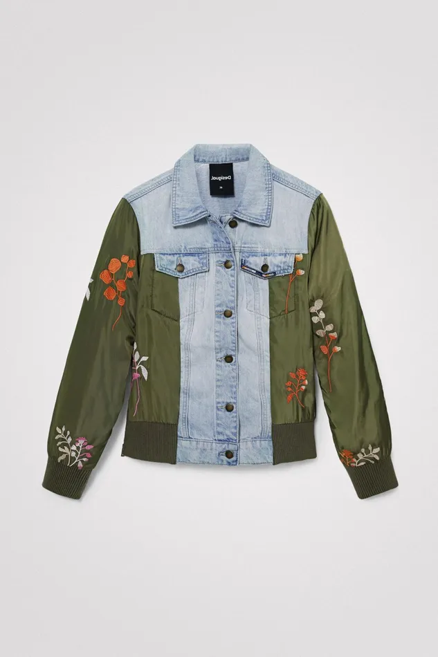 Desigual Hybrid Denim Bomber Jacket Women Jackets