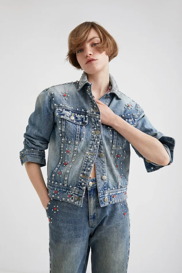 Desigual Johnson Hartig Studded Denim Jacket Women Jackets