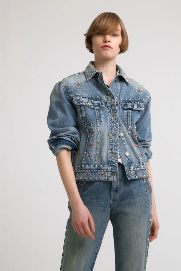 Desigual Johnson Hartig Studded Denim Jacket Women Jackets