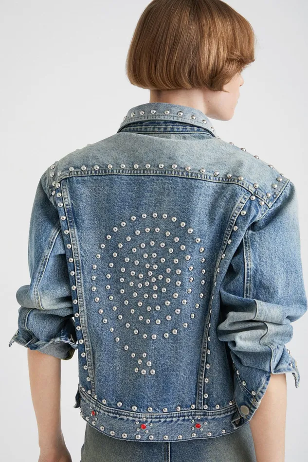Desigual Johnson Hartig Studded Denim Jacket Women Jackets