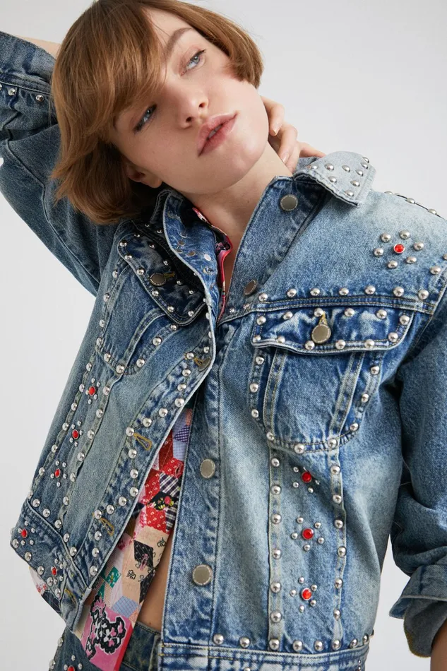 Desigual Johnson Hartig Studded Denim Jacket Women Jackets