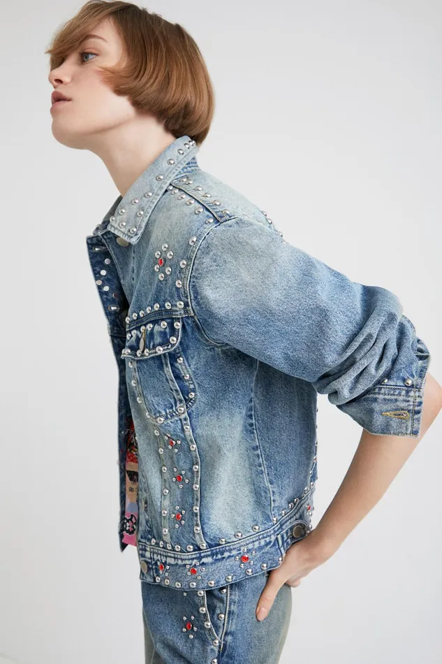 Desigual Johnson Hartig Studded Denim Jacket Women Jackets