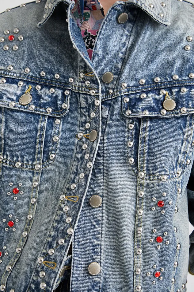 Desigual Johnson Hartig Studded Denim Jacket Women Jackets