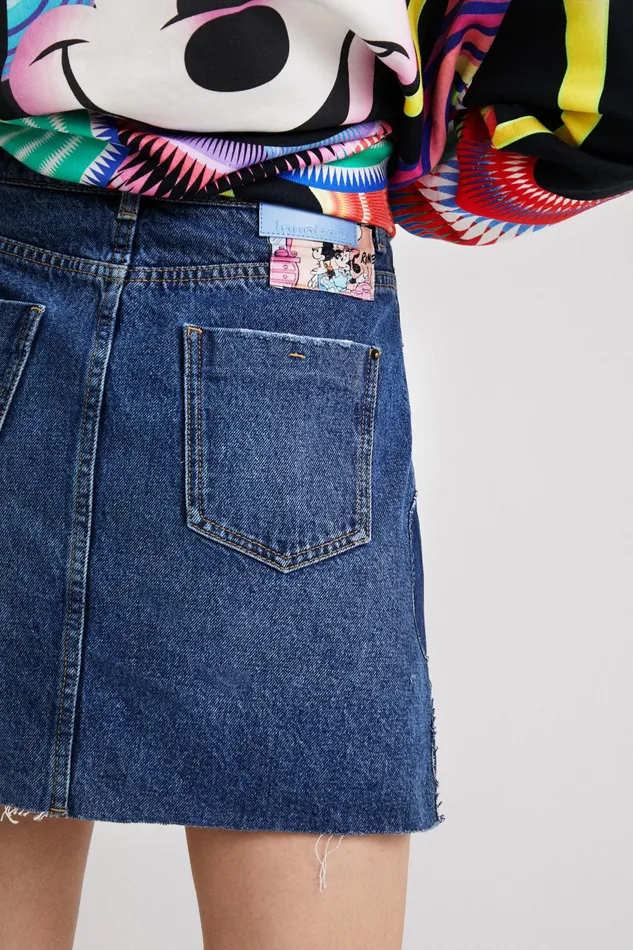 Desigual Mickey Mouse Patchwork Miniskirt Women Skirts and Shorts