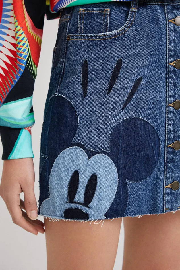Desigual Mickey Mouse Patchwork Miniskirt Women Skirts and Shorts