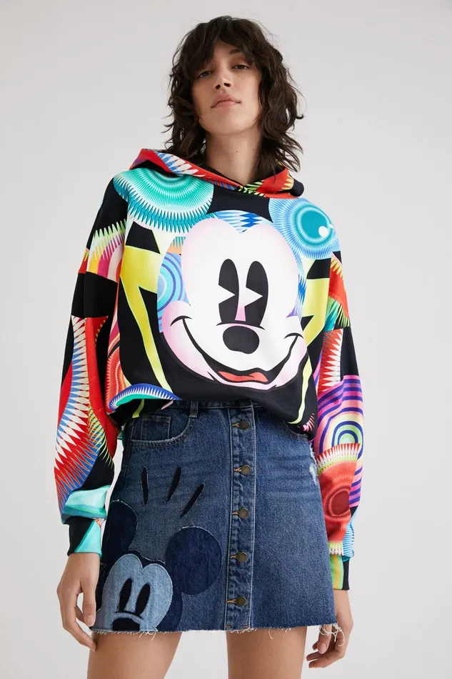 Desigual Mickey Mouse Patchwork Miniskirt Women Skirts and Shorts