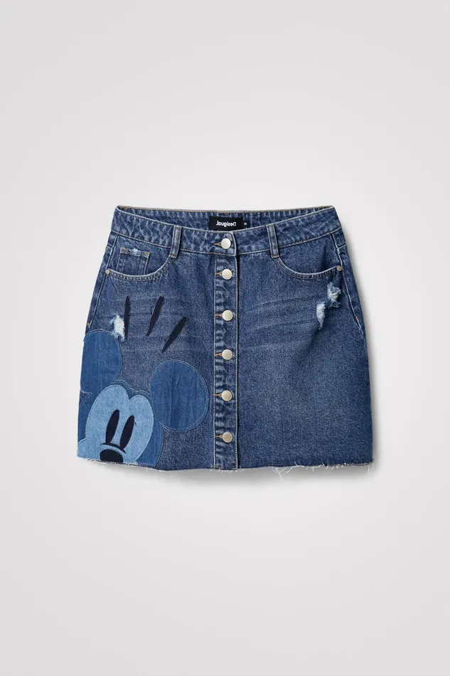 Desigual Mickey Mouse Patchwork Miniskirt Women Skirts and Shorts