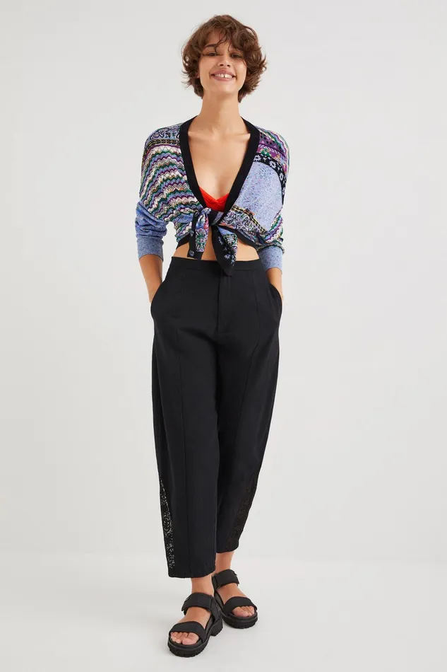 Desigual Rustic Baggy Trousers Women Pants and Leggings