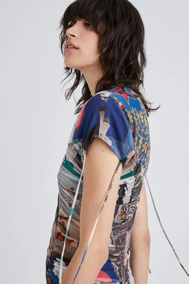 Desigual Slim Ruched Mini Dress Women Dresses