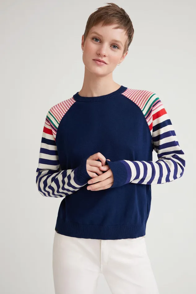 Desigual Stripy Sleeved Jumper Women Sweaters