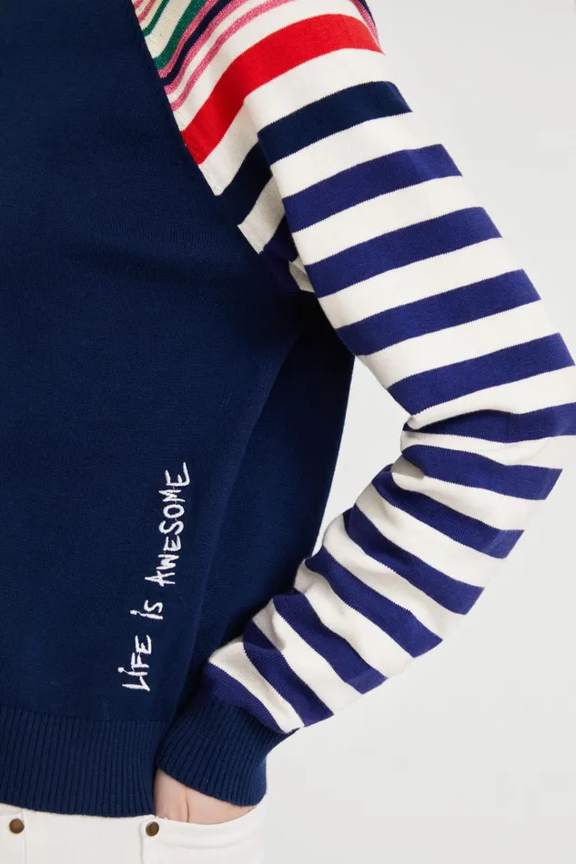 Desigual Stripy Sleeved Jumper Women Sweaters