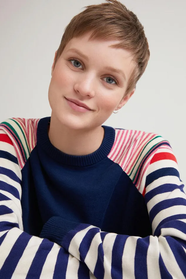 Desigual Stripy Sleeved Jumper Women Sweaters