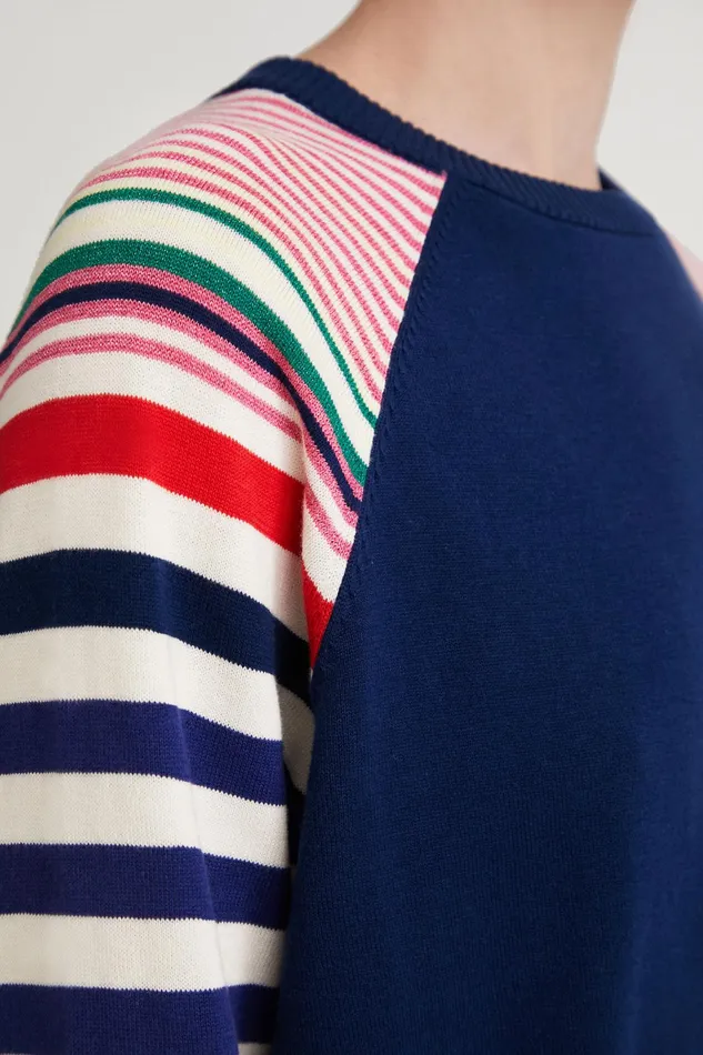 Desigual Stripy Sleeved Jumper Women Sweaters
