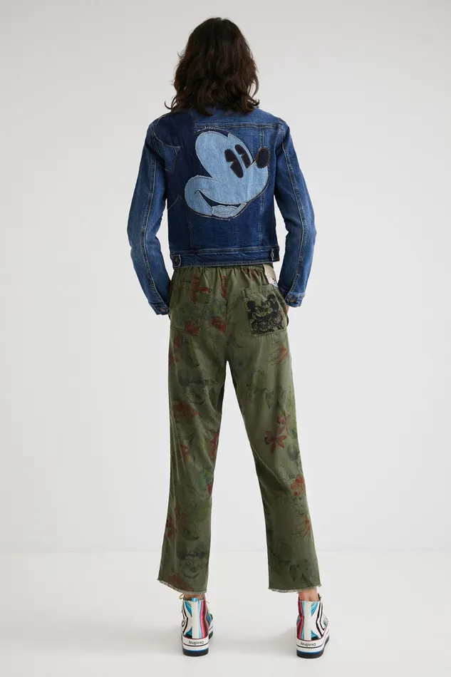 Desigual Tencel Camoflower Trousers Women Pants and Leggings