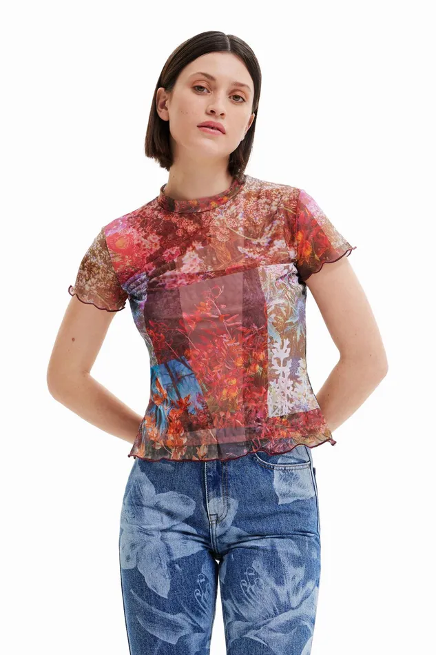 Desigual Tulle Print Tshirt Women Tshirts