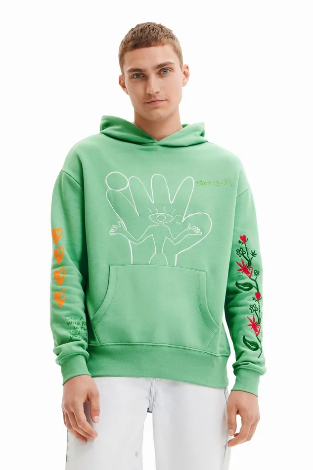 Desigual Ufo Hoodie Mens Sweaters and Sweatshirts