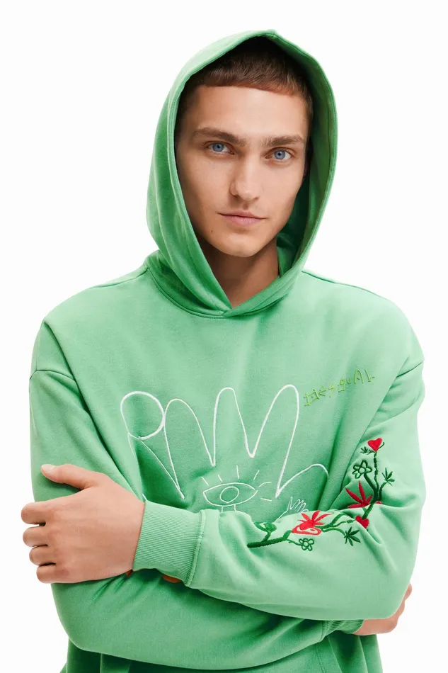Desigual Ufo Hoodie Mens Sweaters and Sweatshirts