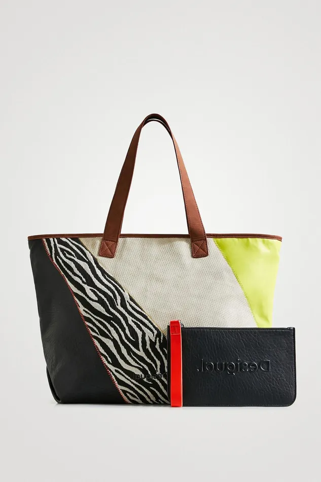 Desigual Xl Patchwork Shopper Women Shopper and Tote Bags