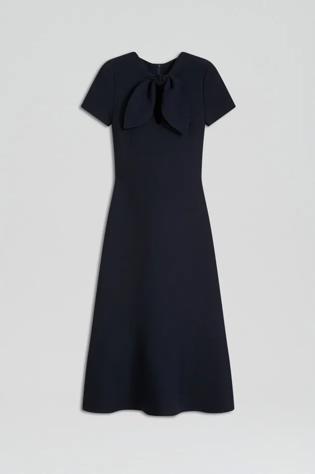Dresses CREPE KNIT CRAVAT DRESS NAVY Scanlan Theodore Women Dresses CREPE KNIT CRAVAT DRESS NAVY Scanlan Theodore Women