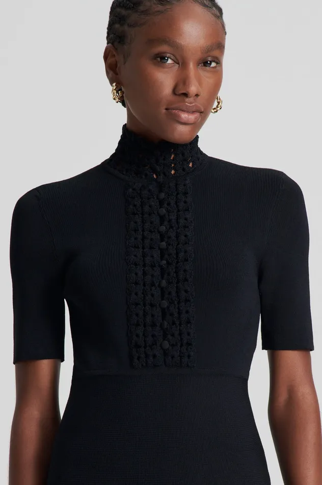 Dresses CREPE KNIT DAISY MINI DRESS BLACK Scanlan Theodore Women