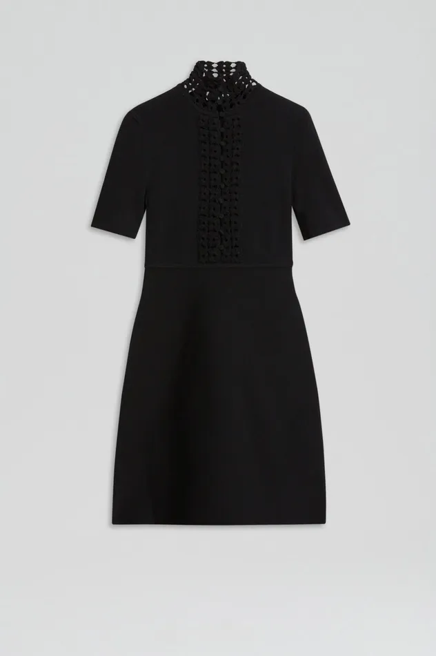 Dresses CREPE KNIT DAISY MINI DRESS BLACK Scanlan Theodore Women