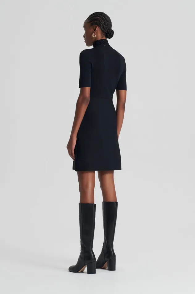 Dresses CREPE KNIT DAISY MINI DRESS BLACK Scanlan Theodore Women