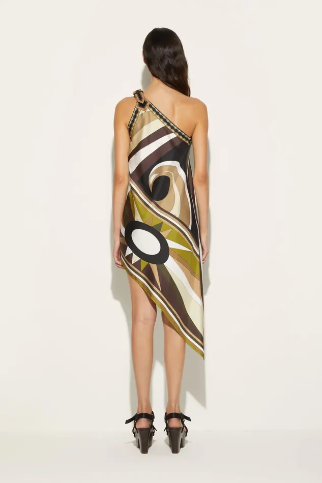 Dresses Women PUCCI CigniPrint Asymmetric SilkTwill Dress