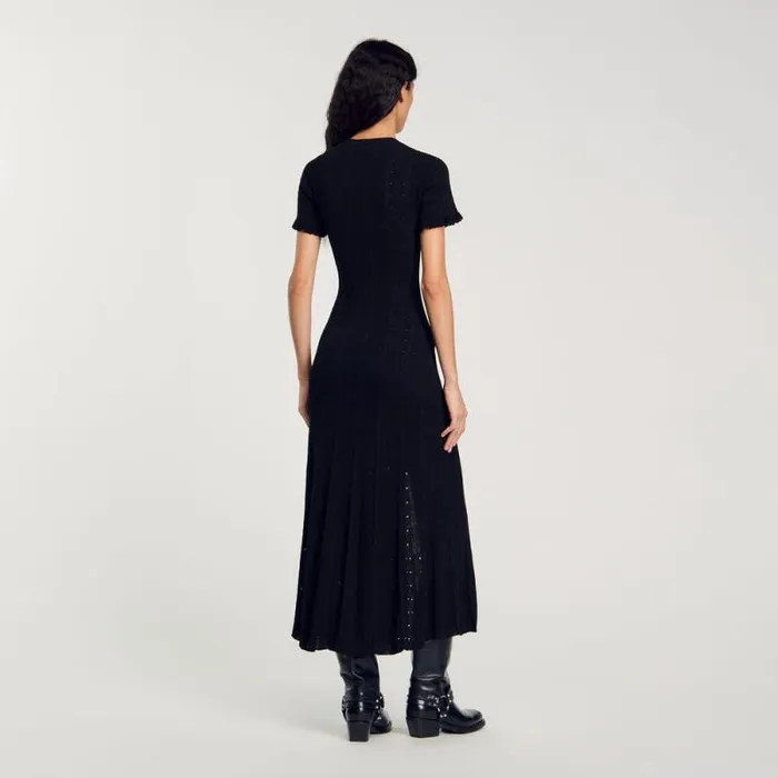 Dresses Women SANDRO Knit Maxi Dress Black