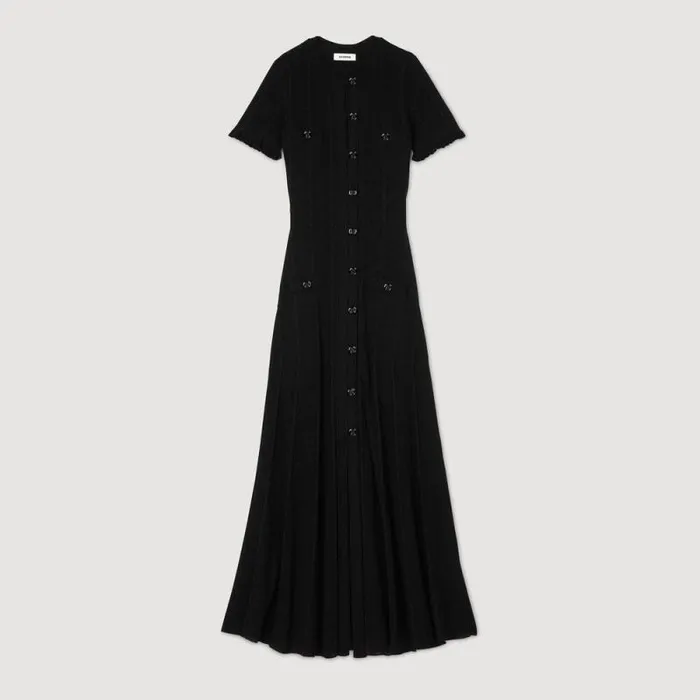 Dresses Women SANDRO Knit Maxi Dress Black