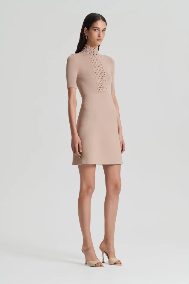 Dresses Women Scanlan Theodore CREPE KNIT DAISY MINI DRESS OAT