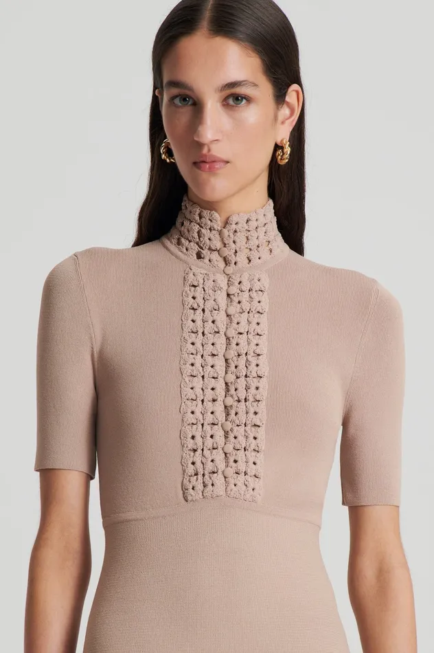 Dresses Women Scanlan Theodore CREPE KNIT DAISY MINI DRESS OAT