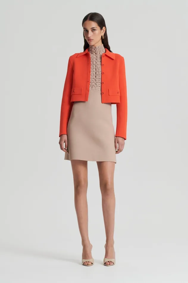 Dresses Women Scanlan Theodore CREPE KNIT DAISY MINI DRESS OAT