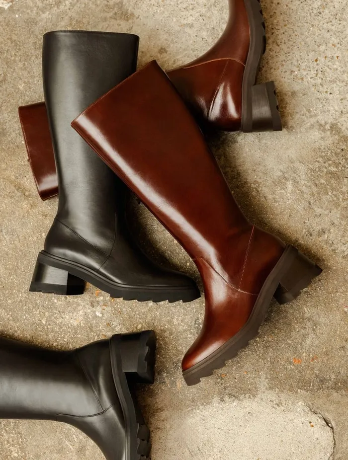 Enora Turkish Coffee Women Bobbies Knee High Boots