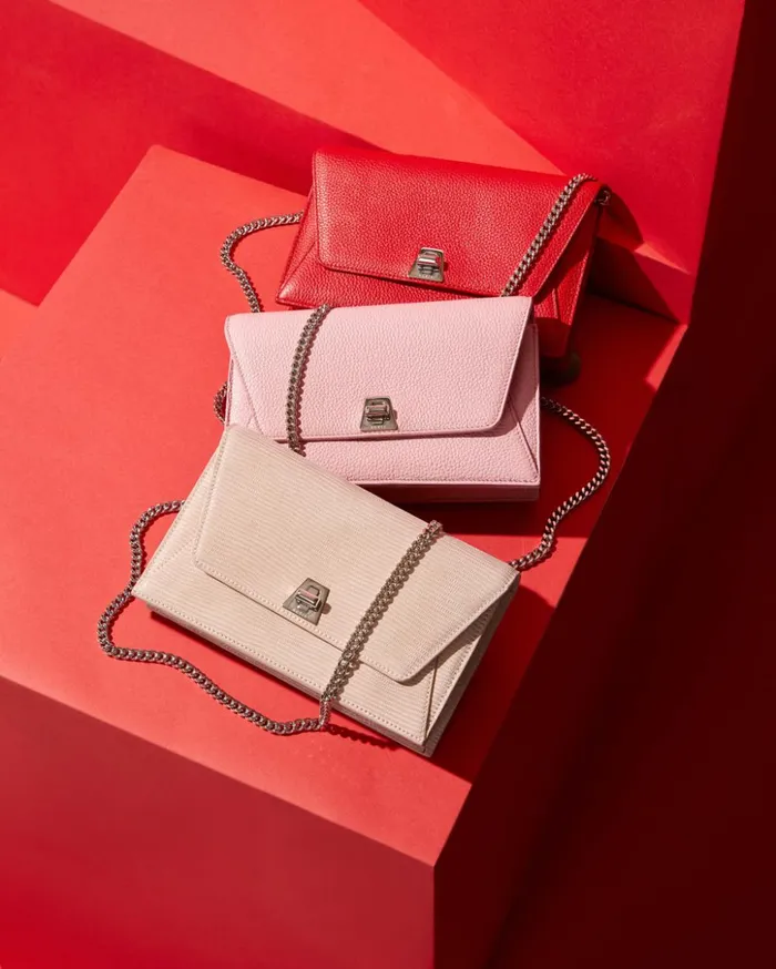Envelope Bag In Calf Leather With Detachable Shoulder Chain Love Women Akris Shoulder Bags