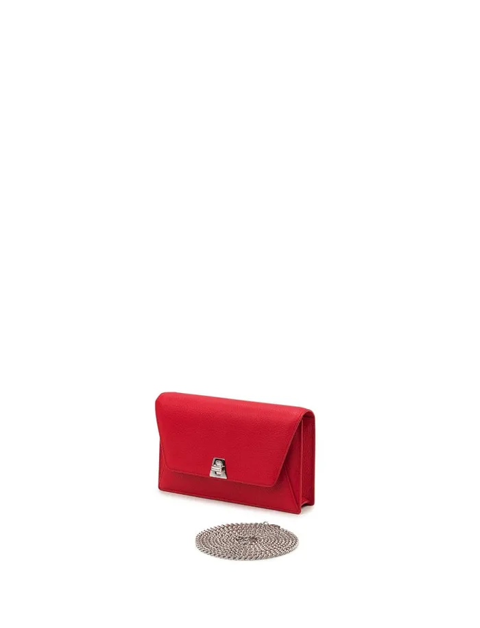 Envelope Bag In Calf Leather With Detachable Shoulder Chain Love Women Akris Shoulder Bags