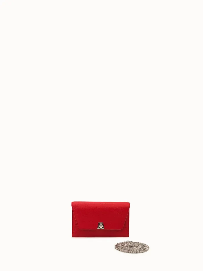 Envelope Bag In Calf Leather With Detachable Shoulder Chain Love Women Akris Shoulder Bags