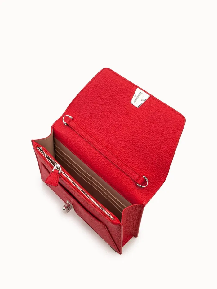 Envelope Bag In Calf Leather With Detachable Shoulder Chain Love Women Akris Shoulder Bags